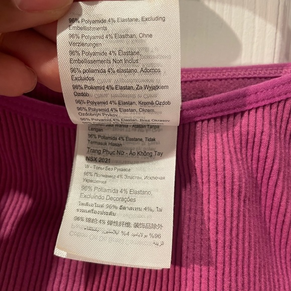 Cotton On Fuschia Ribbed Cropped Tank Top Size M/L - Picture 6 of 6